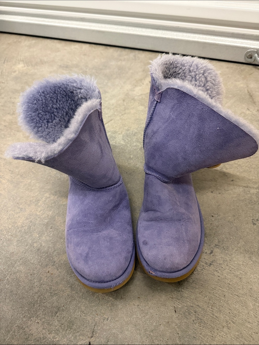 UGG Lavender Suede Shearling Slippers